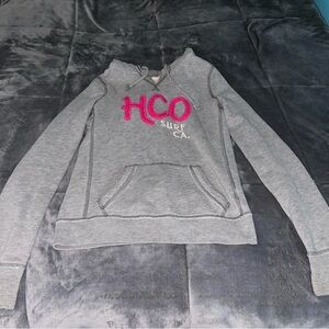 Hollister Gray Hoodie with Pink Accents